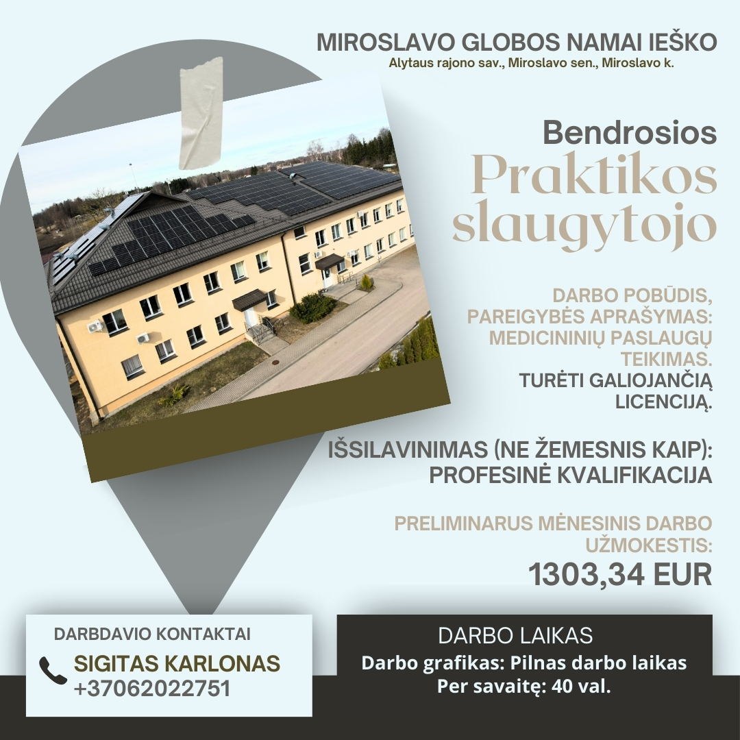 Ieškome darbuotojų!